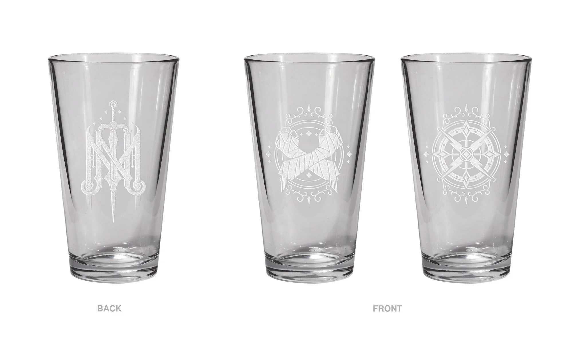 Critical Role: The Mighty Nein Pint Glass Set - Beauregard Lionett and Yasha Nydoorin - Image 2