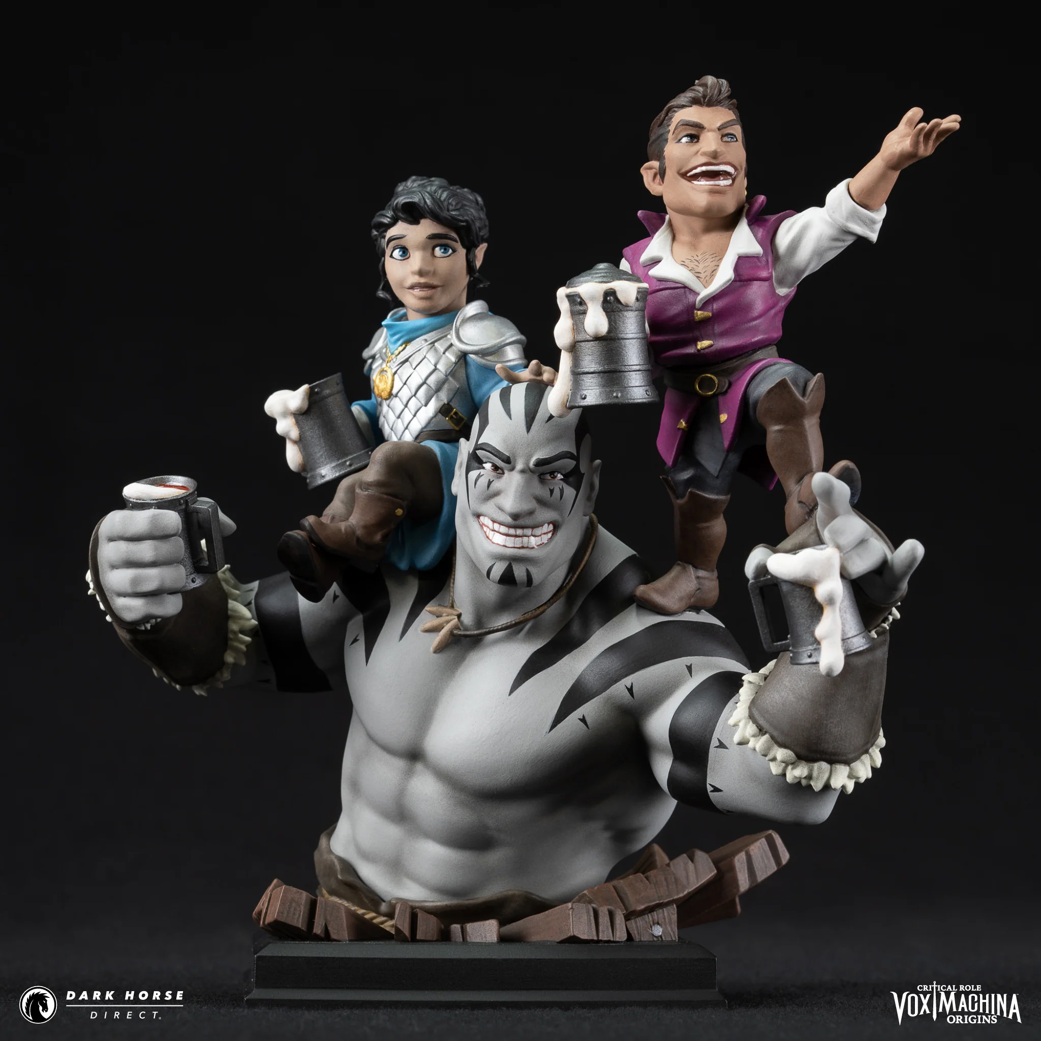 Critical Role: Vox Machina Origins - Grog Strongjaw, Pike Trickfoot, and Scanlan Shorthalt Bust - Image 11
