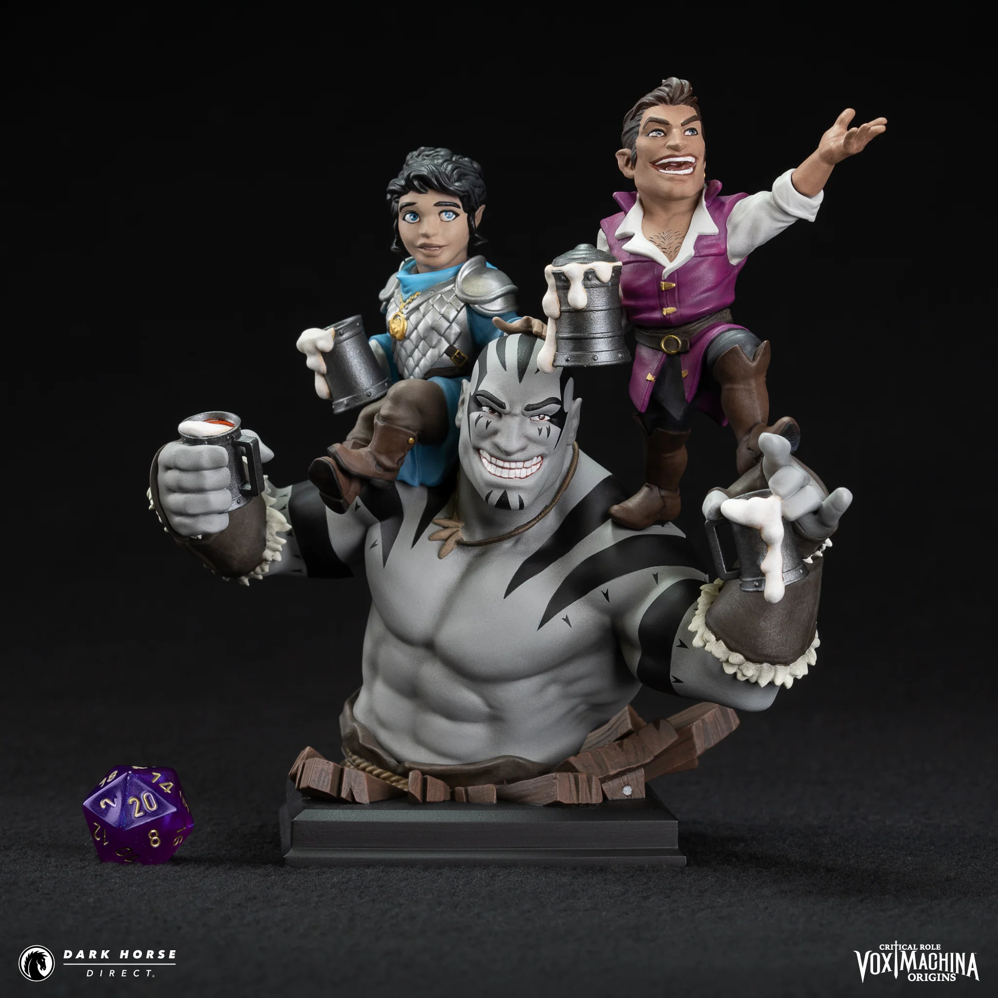 Critical Role: Vox Machina Origins - Grog Strongjaw, Pike Trickfoot, and Scanlan Shorthalt Bust - Image 3