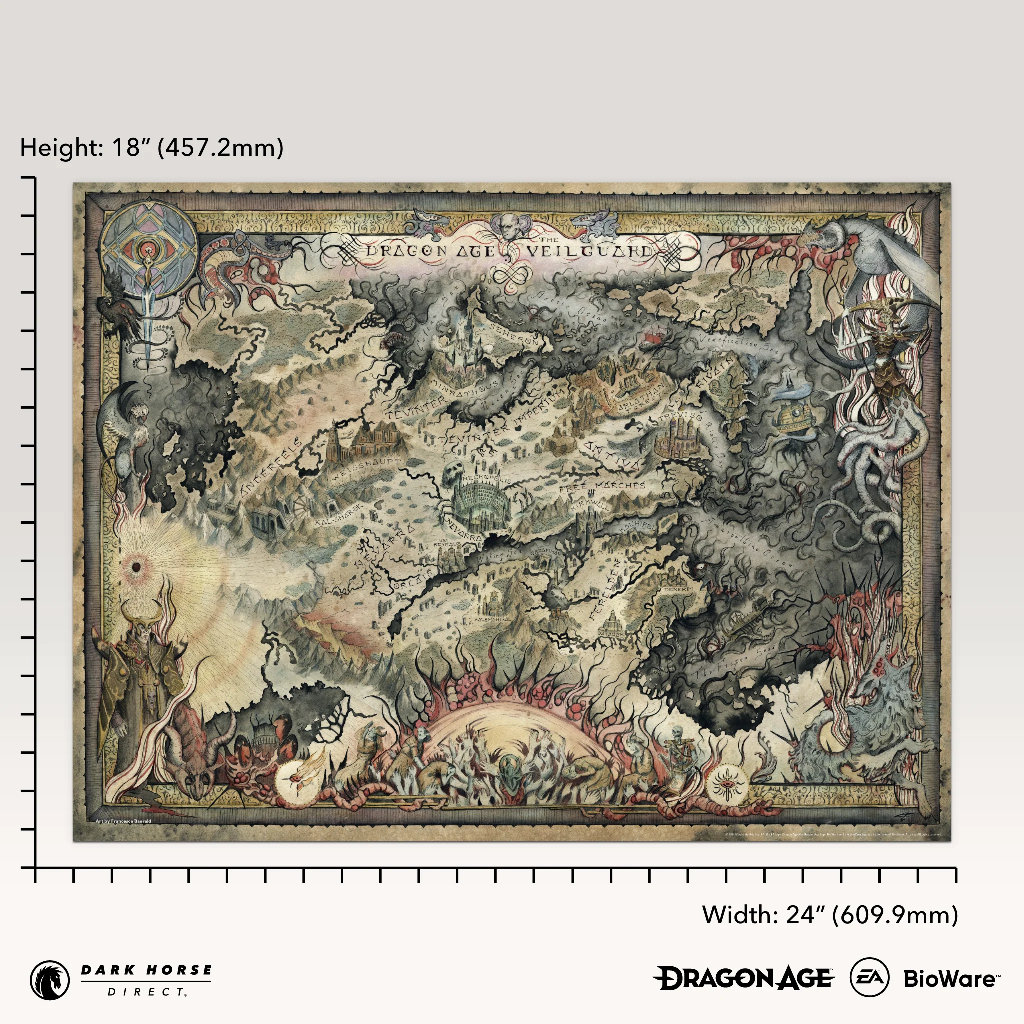 Dragon Age: The Veilguard - Thedas Map Fine Art Print - Image 2