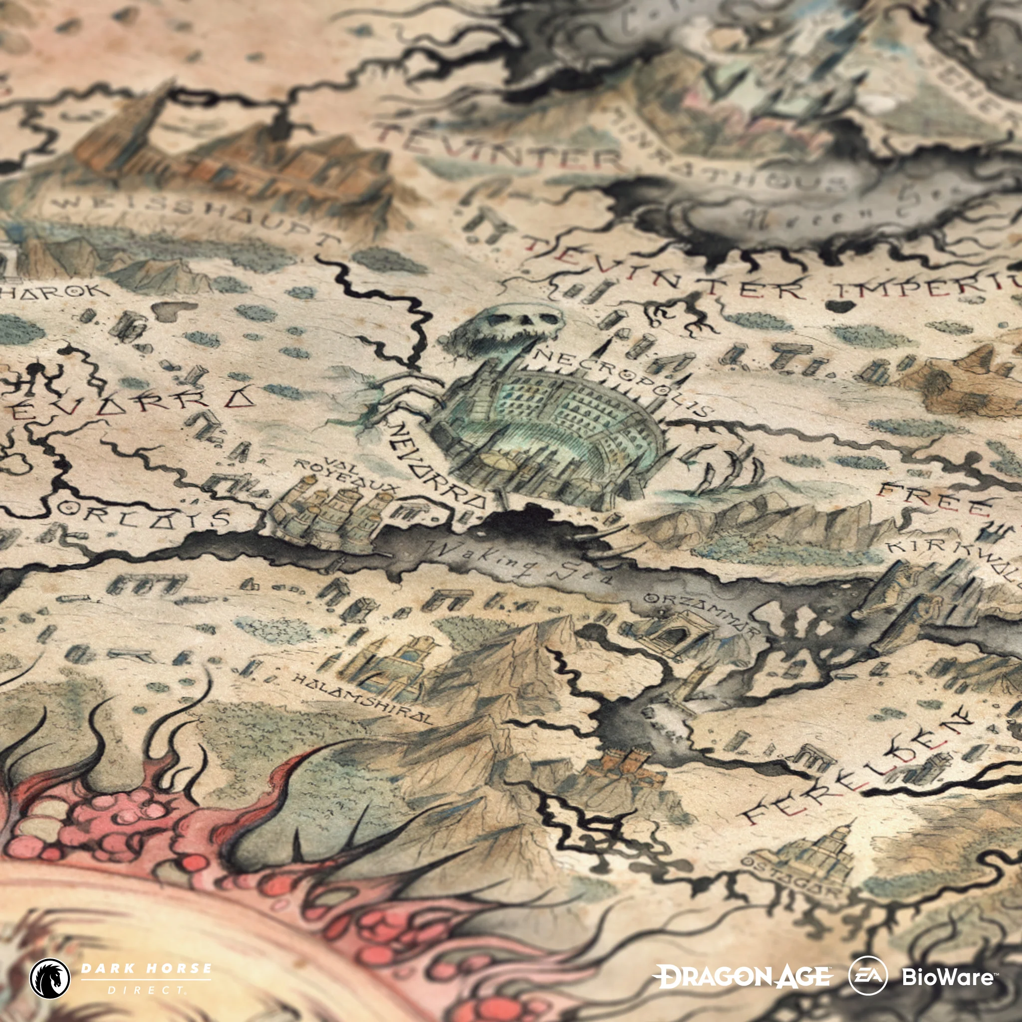 Dragon Age: The Veilguard - Thedas Map Fine Art Print - Image 8