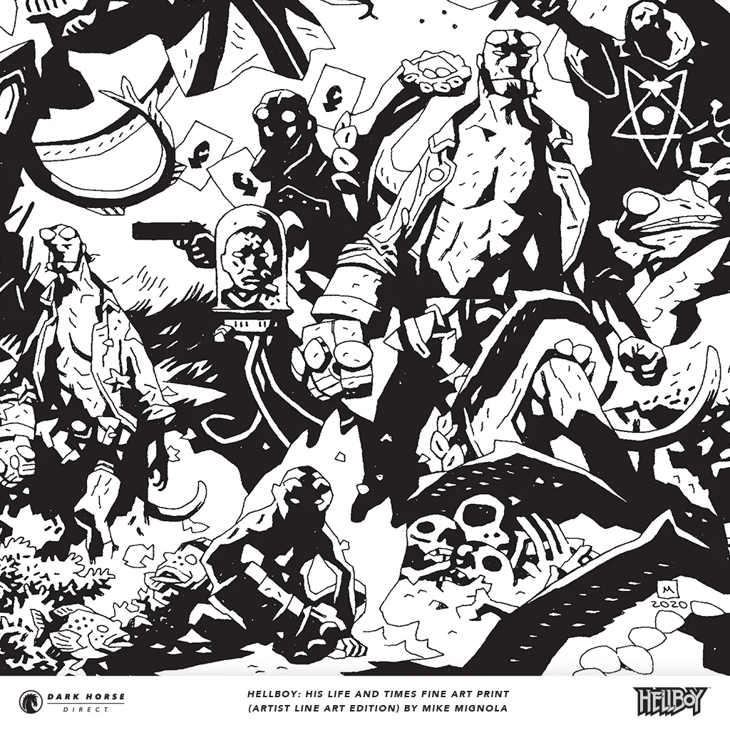 Hellboy: His Life and Times Fine Art Print (Artist Line Art Edition) - Image 3