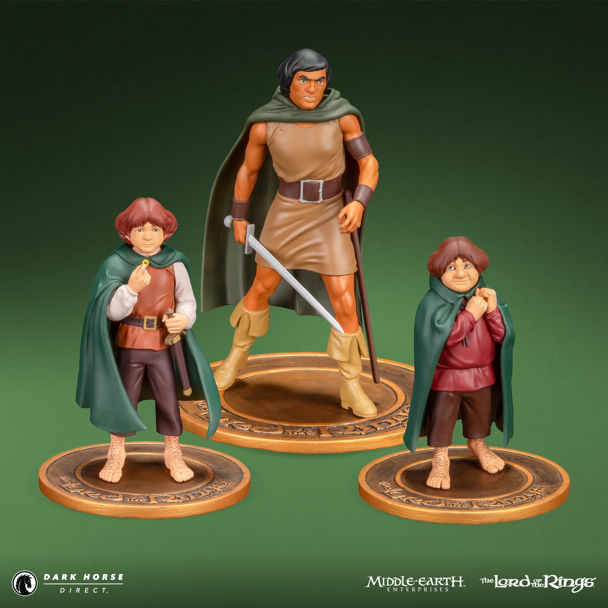 The Lord of the Rings™ Animated Film PVC Figure Set: Frodo, Aragorn, and Samwise - Image 3