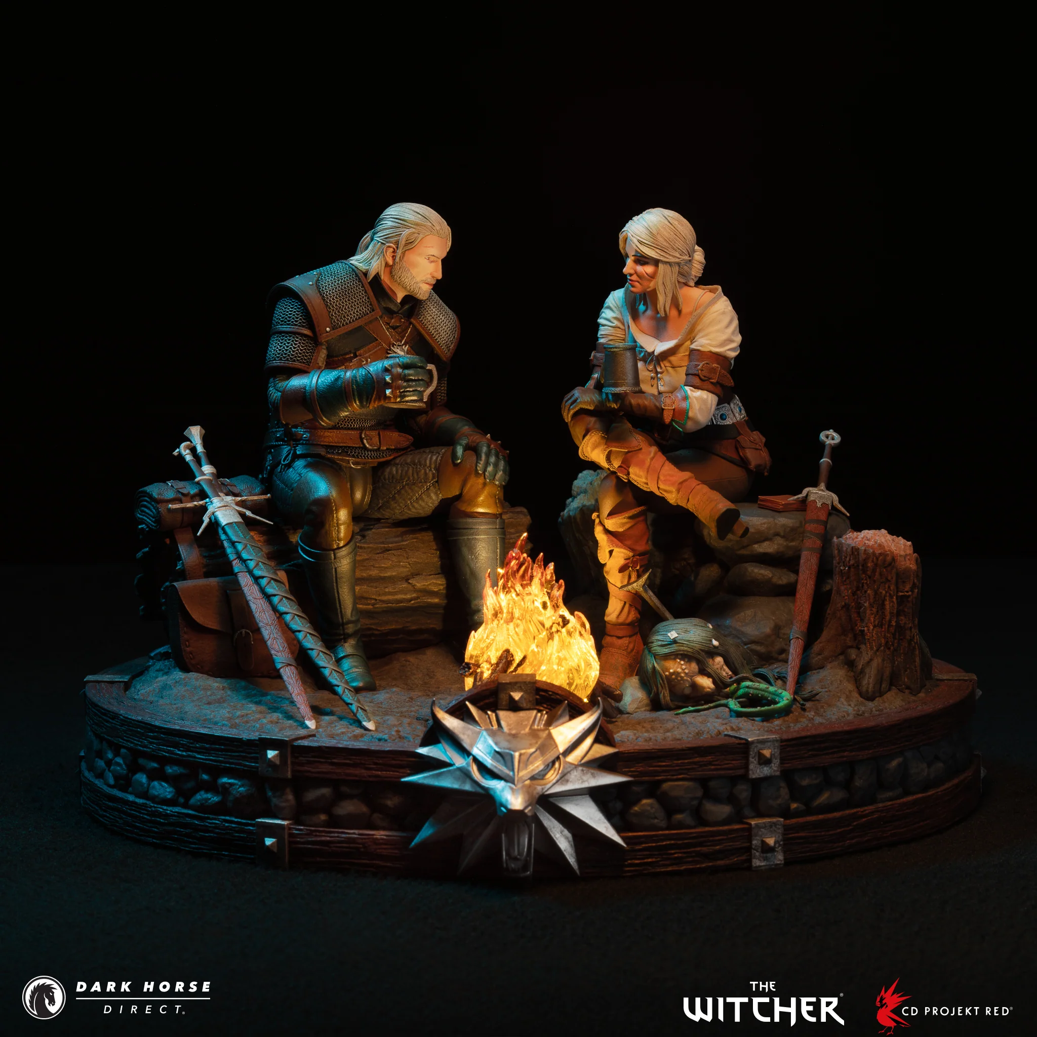 The Witcher: Geralt and Ciri Fireside Premium Statue - Image 11