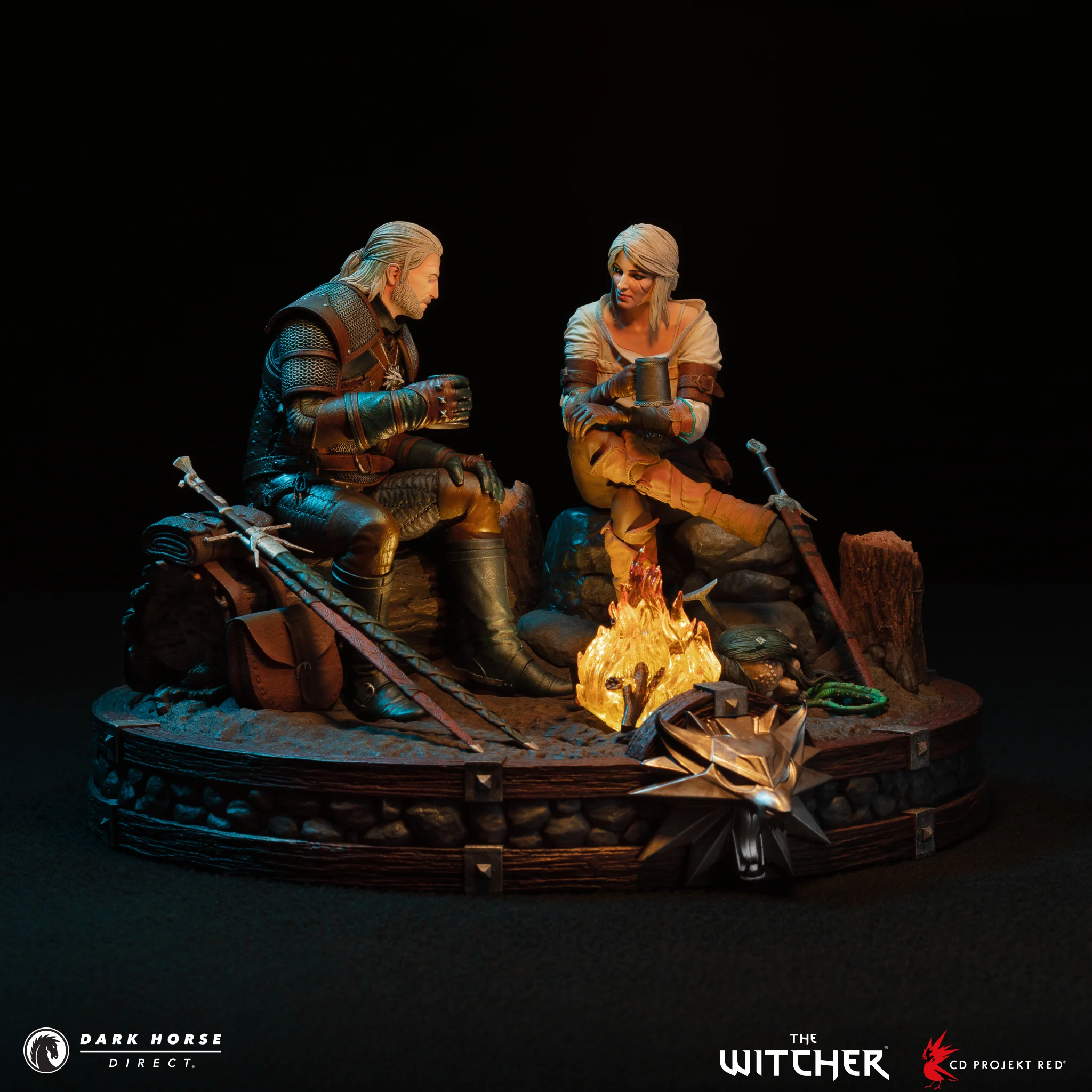The Witcher: Geralt and Ciri Fireside Premium Statue - Image 12