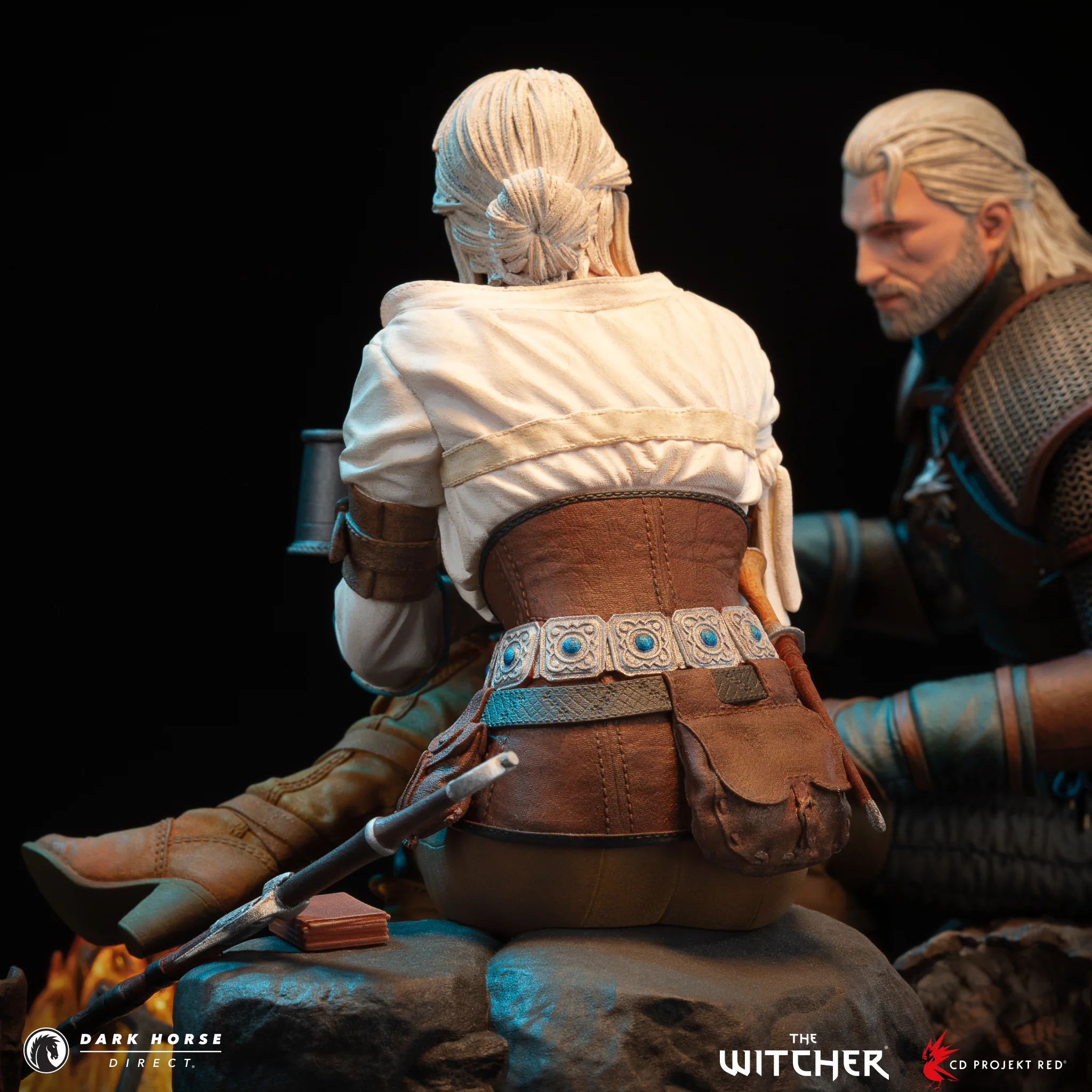 The Witcher: Geralt and Ciri Fireside Premium Statue - Image 16