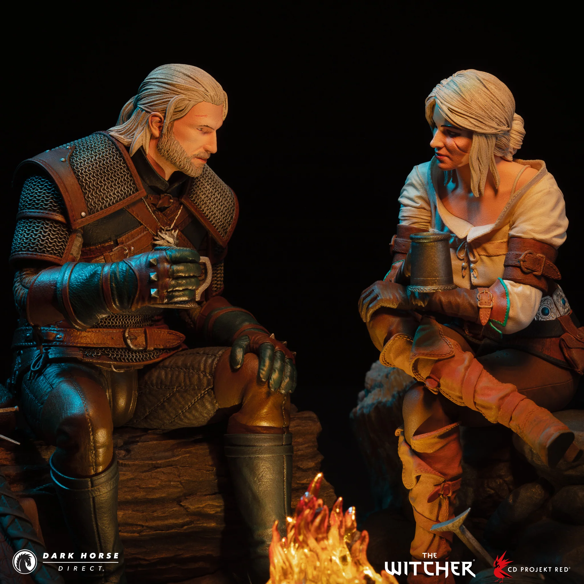 The Witcher: Geralt and Ciri Fireside Premium Statue - Image 22